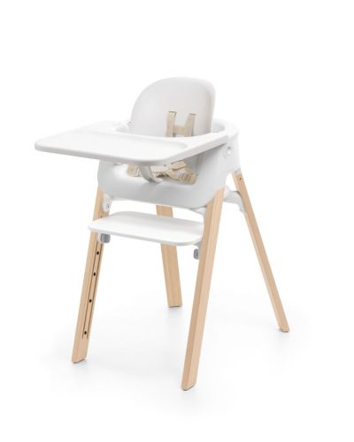 Stokke Steps Stoel Complete Set met Babyset en Tray – White/Natural