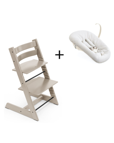 Stokke Tripp Trapp Cashmere Grey + Newborn Set Vanilla White