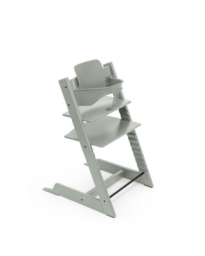 Stokke Tripp Trapp kinderstoel in Glacier Green met gemonteerde BabySet in Glacier Green