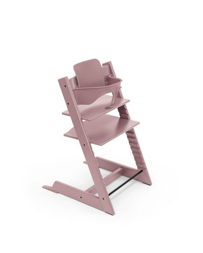 Stokke Tripp Trapp kinderstoel in Heather Mauve met gemonteerde BabySet in Heather Mauve