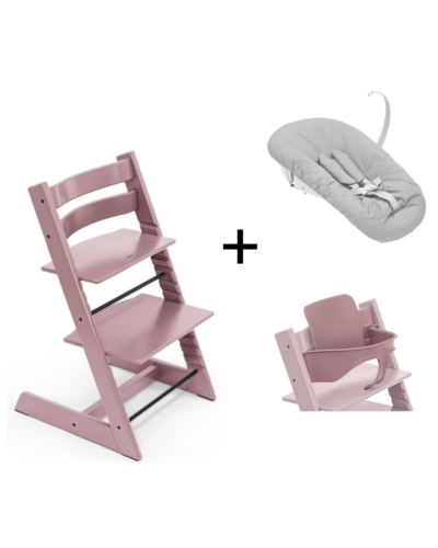 Stokke Tripp Trapp Heather Mauve + Newborn Set en gratis babyset