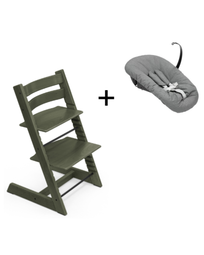 Stokke Tripp Trapp Marble Green + Newborn Set Anthracite