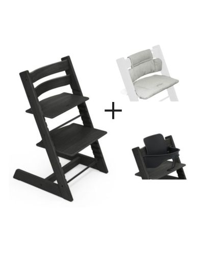 Stokke Tripp Trapp Oak Black Incl. BabySet² Black