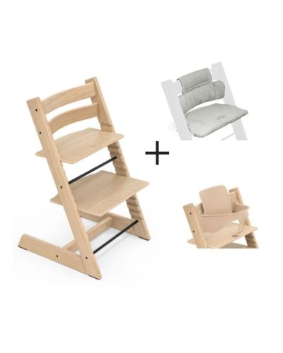 Stokke Tripp Trapp Oak Natural Incl. BabySet² Natural inclusief gratis kussen