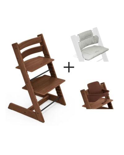 Stokke Tripp Trapp Oak Warm Brown Incl. BabySet² inclusief gratis kussen