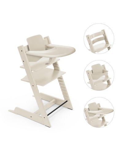 Stokke Tripp Trapp Stoel Bundel met BabySet² en Tray - Vanilla White