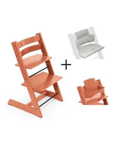 Stokke Tripp Trapp Terracotta Incl. BabySet² inclusief gratis kussen