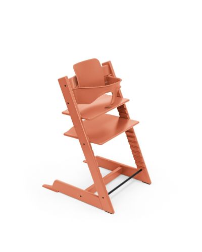 Stokke Tripp Trapp kinderstoel in Terracotta met gemonteerde BabySet in Terracotta