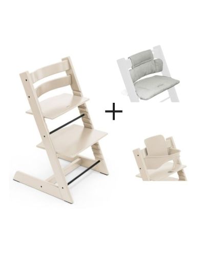Stokke Tripp Trapp Vanilla White Incl. BabySet² inclusief gratis kussen