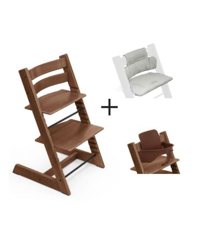 Stokke Tripp Trapp Warm Brown Incl. BabySet² inclusief gratis kussen