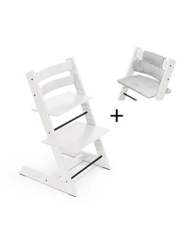 Stokke Tripp Trapp kinderstoel White tijdelijk met gratis kussen Grey