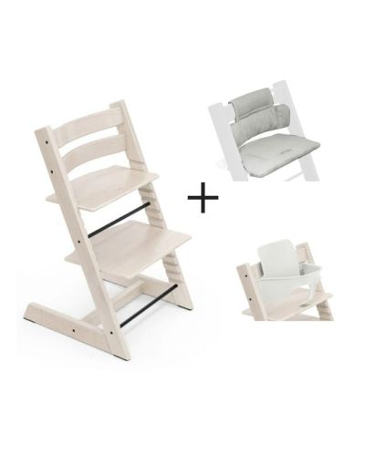 Stokke Tripp Trapp White Wash Incl. BabySet² inclusief gratis kussen
