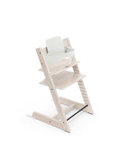 Stokke Tripp Trapp kinderstoel in White Wash met gemonteerde BabySet in White