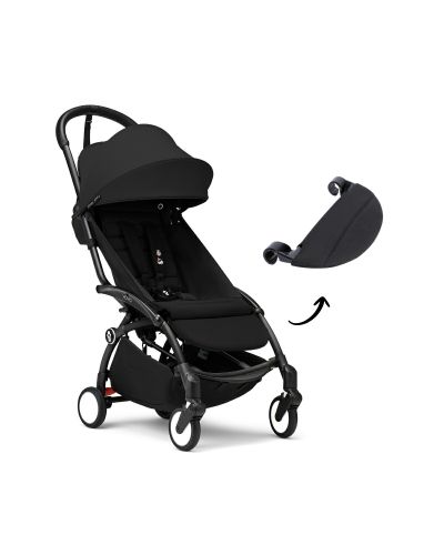 Stokke YOYO 3 buggy black met black frame en gratis leg rest - bundel korting