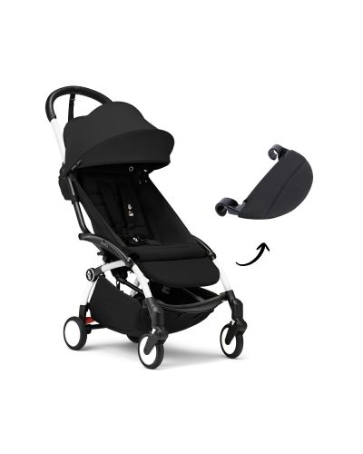 Stokke YOYO 3 buggy Black met White frame en gratis leg rest - bundel aanbieding