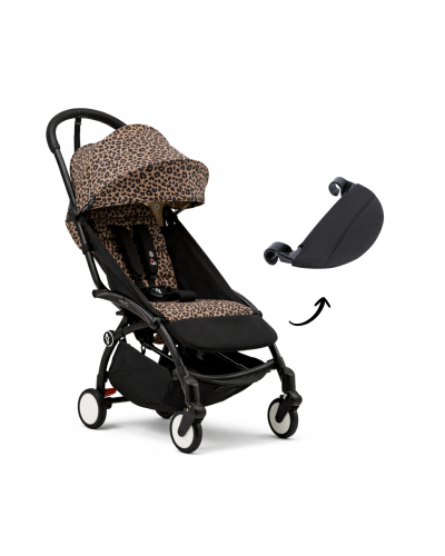 Stokke YOYO³ Buggy Leopard – Black Frame met gratis leg rest