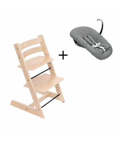 Stokke Tripp Trapp Naturel + Newborn Set Anthracite
