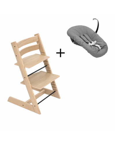 Stokke Tripp Trapp Oak Naturel + Newborn Set Anthracite