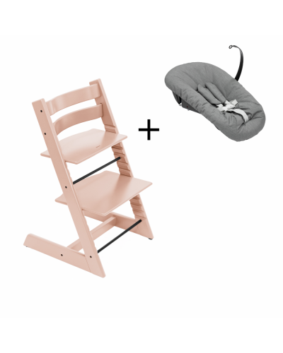 Stokke Tripp Trapp Serene Pink + Newborn Set Anthracite