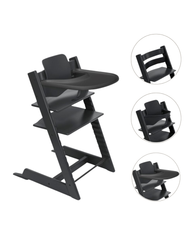 Stokke Tripp Trapp Stoel Bundel met BabySet² en Tray - Black
