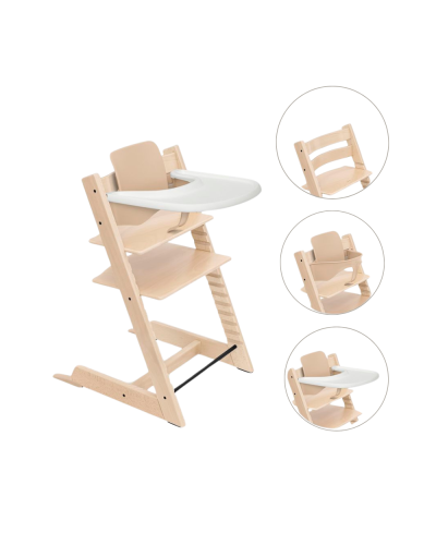 Stokke Tripp Trapp Stoel Bundel met BabySet² en Tray - Natural