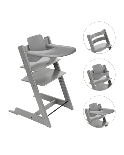Stokke Tripp Trapp Stoel Bundel met BabySet² en Tray - Storm Grey