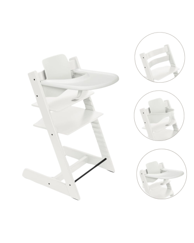 Stokke Tripp Trapp Stoel Bundel met BabySet² en Tray - White