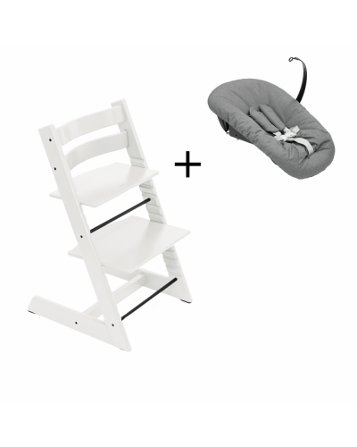 Stokke Tripp Trapp White + Newborn Set Anthracite