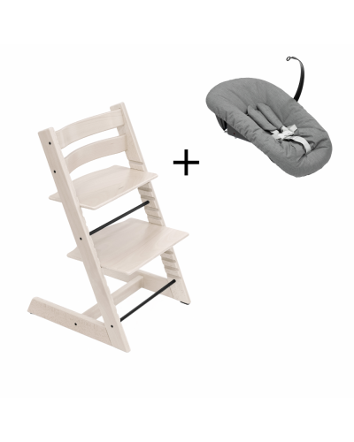Stokke Tripp Trapp Whitewash + Newborn Set Anthracite