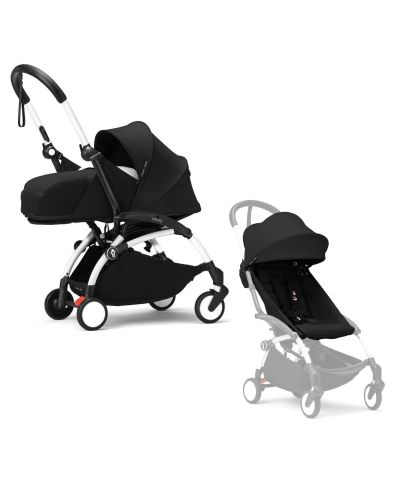 Stokke YOYO³ Kinderwagen Compleet met 0+ Newborn Pack Black – White Frame