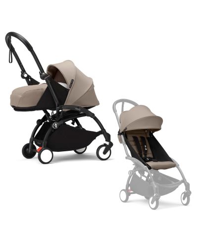 Stokke YOYO³ Kinderwagen Compleet met 0+ Newborn Pack Taupe – Black Frame
