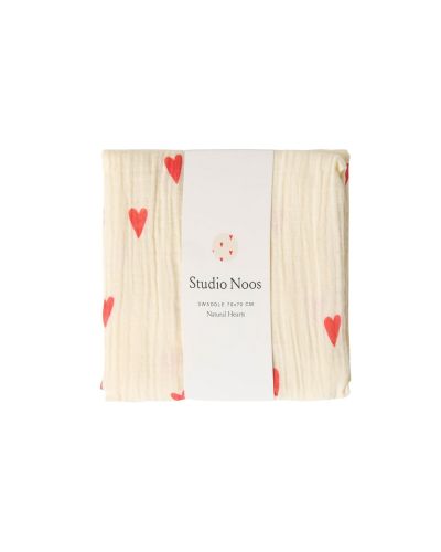 Studio Noos Swaddle Hearts Neutral 70 x 70