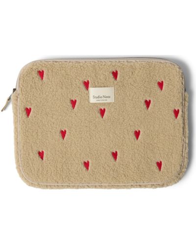 Studio Noos Laptop Sleeve Teddy Hearts Ecru 13 inch