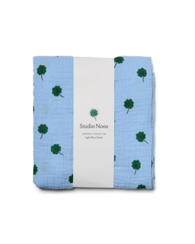 Studio Noos Swaddle Light Blue Clover 120 x 120