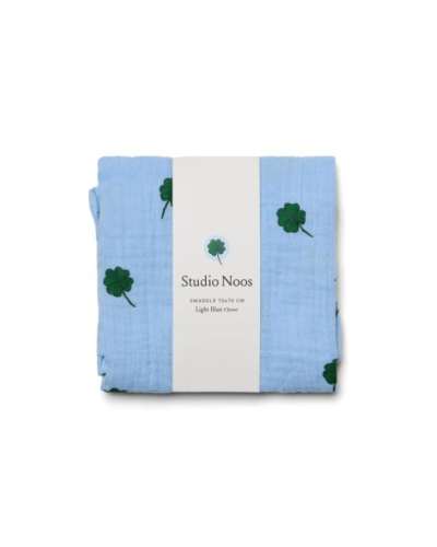Studio Noos Swaddle Light Blue Clover 70 x 70