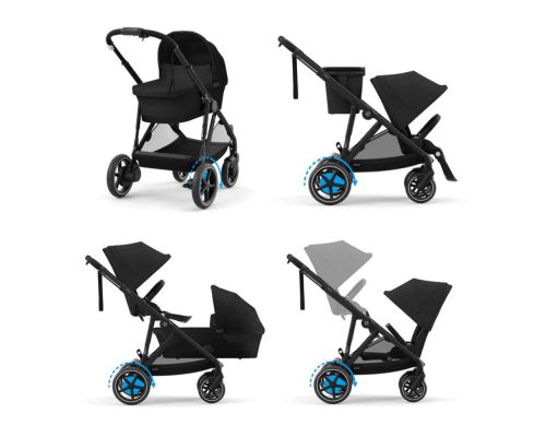 Cybex e-Gazelle S Kinderwagen Compleet Moon Black - Black Frame