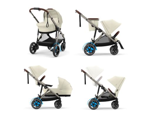 Cybex e-Gazelle S Kinderwagen Compleet Seashell Beige - Taupe Frame