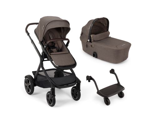 Nuna Demi Next kinderwagen compleet in Chestnut met zitje, reiswieg en meerijdplankje