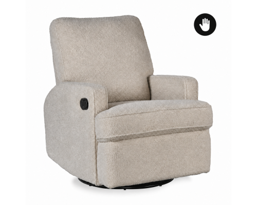 Quax swivel en gliding recliner teddy taupe hoogstaand vooraanzicht
