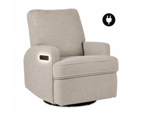 Quax Swivel & Gliding Electric Recliner Teddy Taupe licht voorzijde