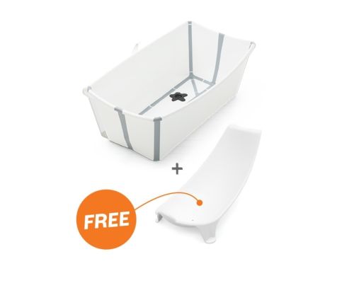 Stokke Flexi Bath X-large White - opvouwbaar babybadje met gratis newborn support