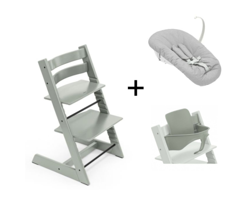 Stokke Tripp Trapp Glacier Green + Newborn Set en gratis babyset
