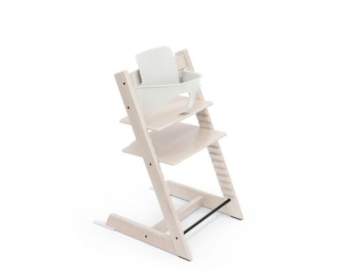 Voorkant van de Stokke Tripp Trapp Kinderstoel White Wash + Baby Set²