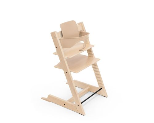 Stokke Tripp Trapp kinderstoel in Natural met gemonteerde BabySet in Natural