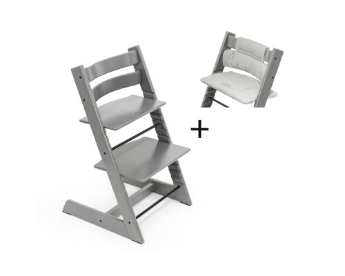 Stokke Tripp Trapp kinderstoel Storm Grey tijdelijk met gratis kussen Grey