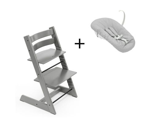 Stokke Tripp Trapp Storm Grey, inclusief los afgebeelde Newborn Set