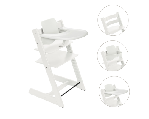 Stokke Tripp Trapp Stoel Bundel met BabySet² en Tray - White