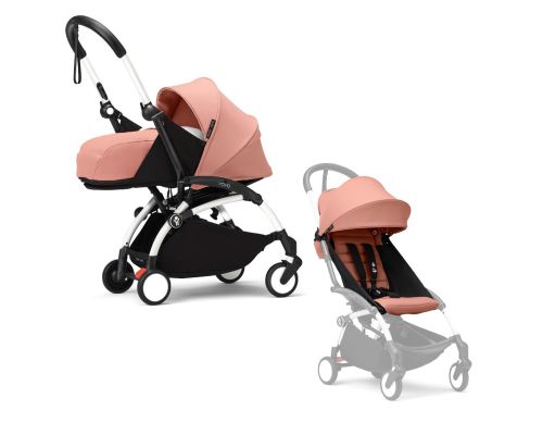 Stokke YOYO³ Kinderwagen Compleet met 0+ Newborn Pack Ginger – White Frame