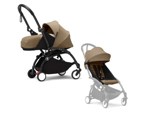 Stokke YOYO³ Kinderwagen Compleet met 0+ Newborn Pack Toffee – Black Frame