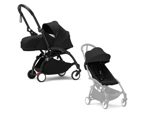 Stokke YOYO³ Kinderwagen Compleet met 0+ Newborn Pack Black – Black Frame